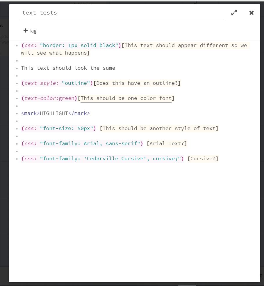 twine change selected text color